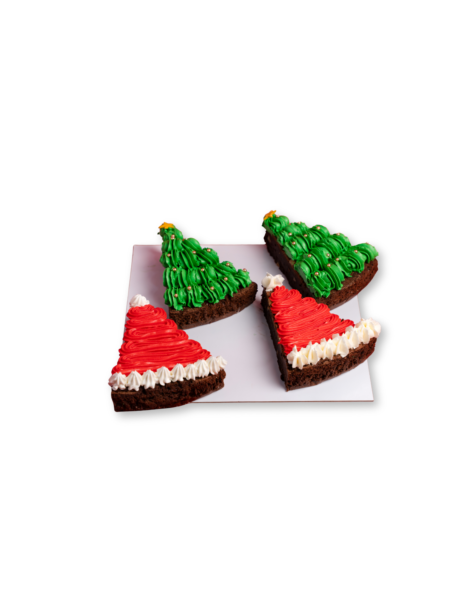 Christmas Santa Hat Brownie Slices (4 pcs)