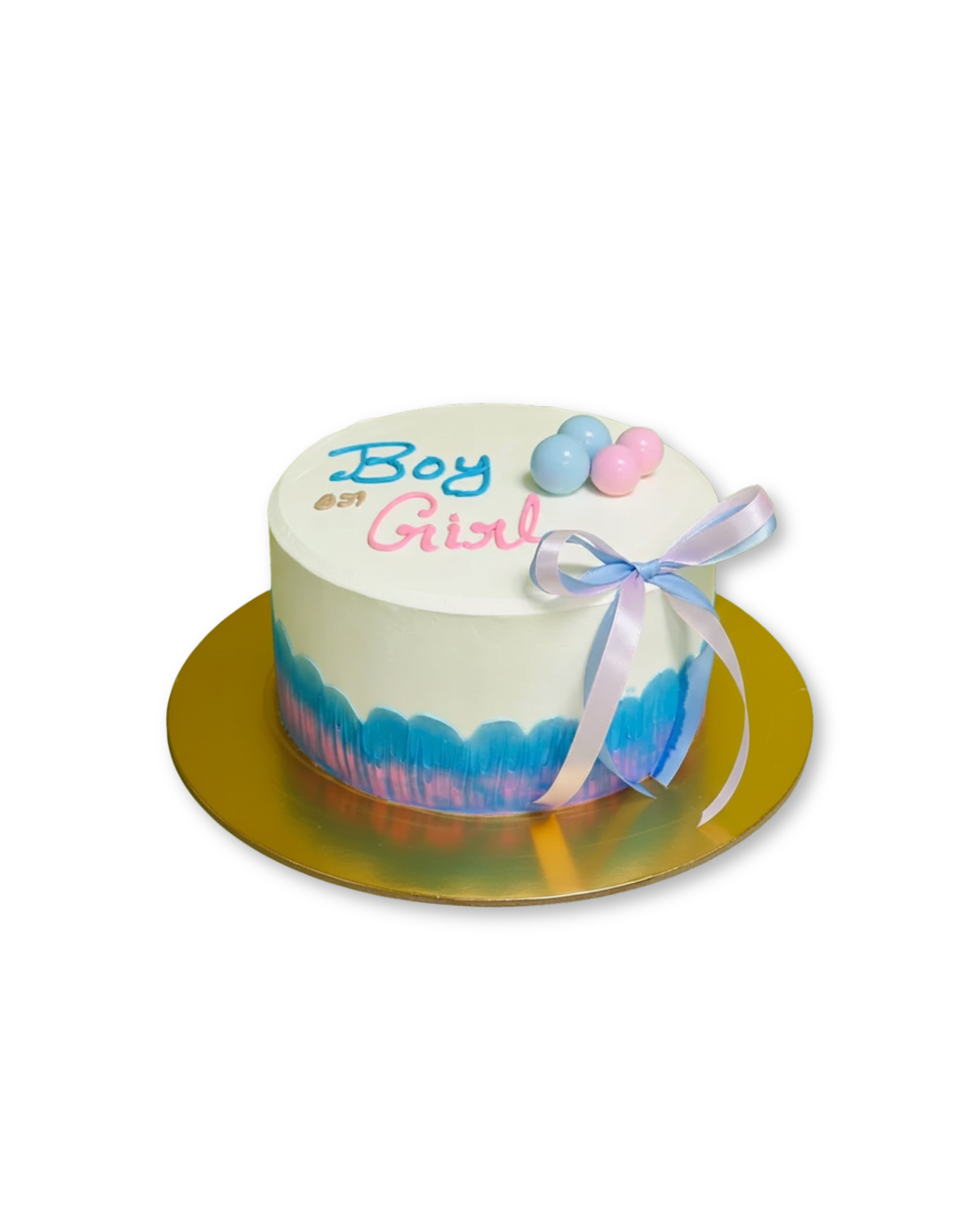 Boy or Girl Bow Reveal Cake