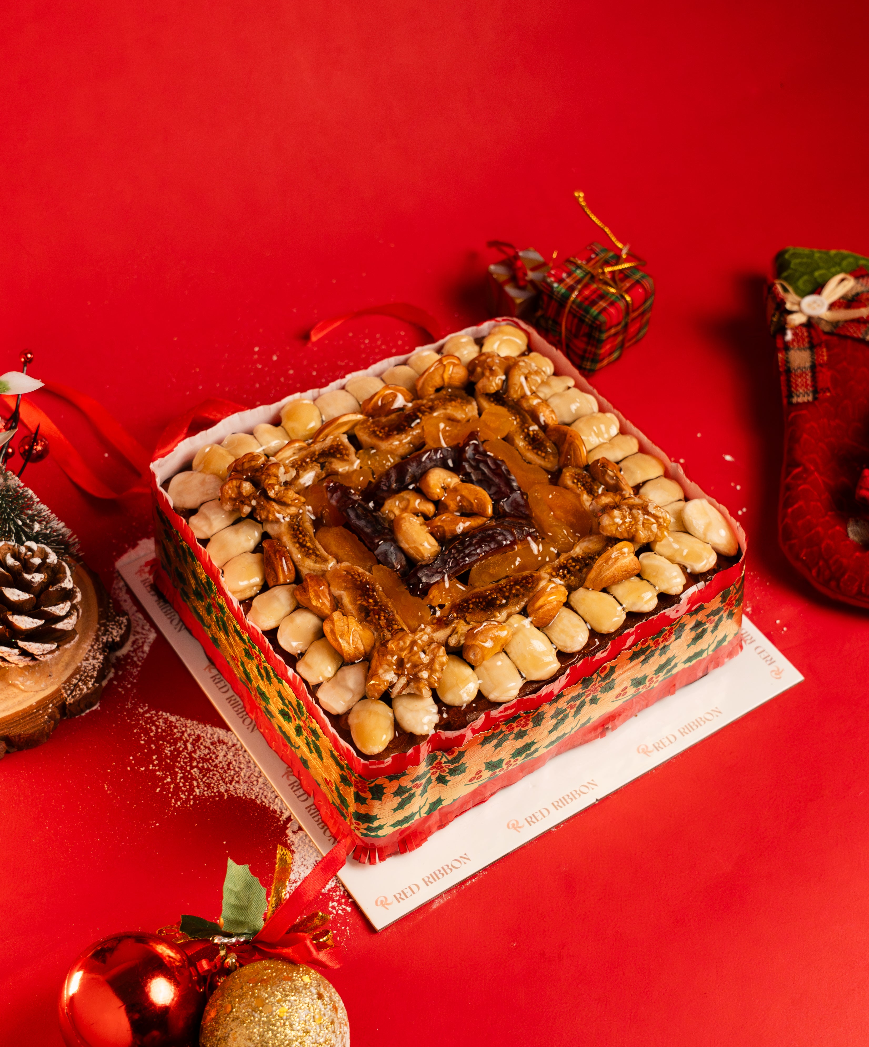 Christmas Mixed Nuts Plum Cake (Square Shape)