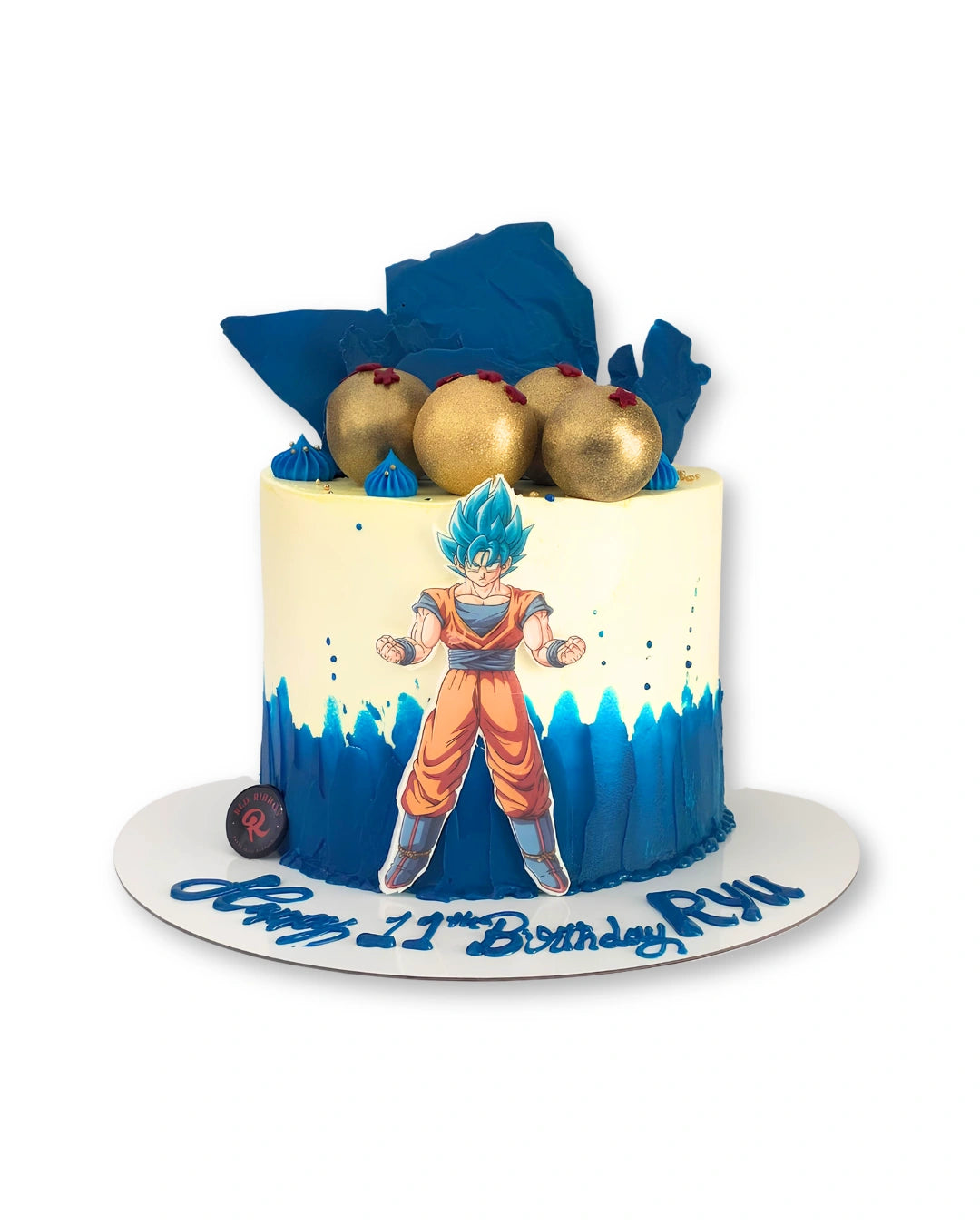 anime hero theme birthday cake with action character design and vibrant fondant details