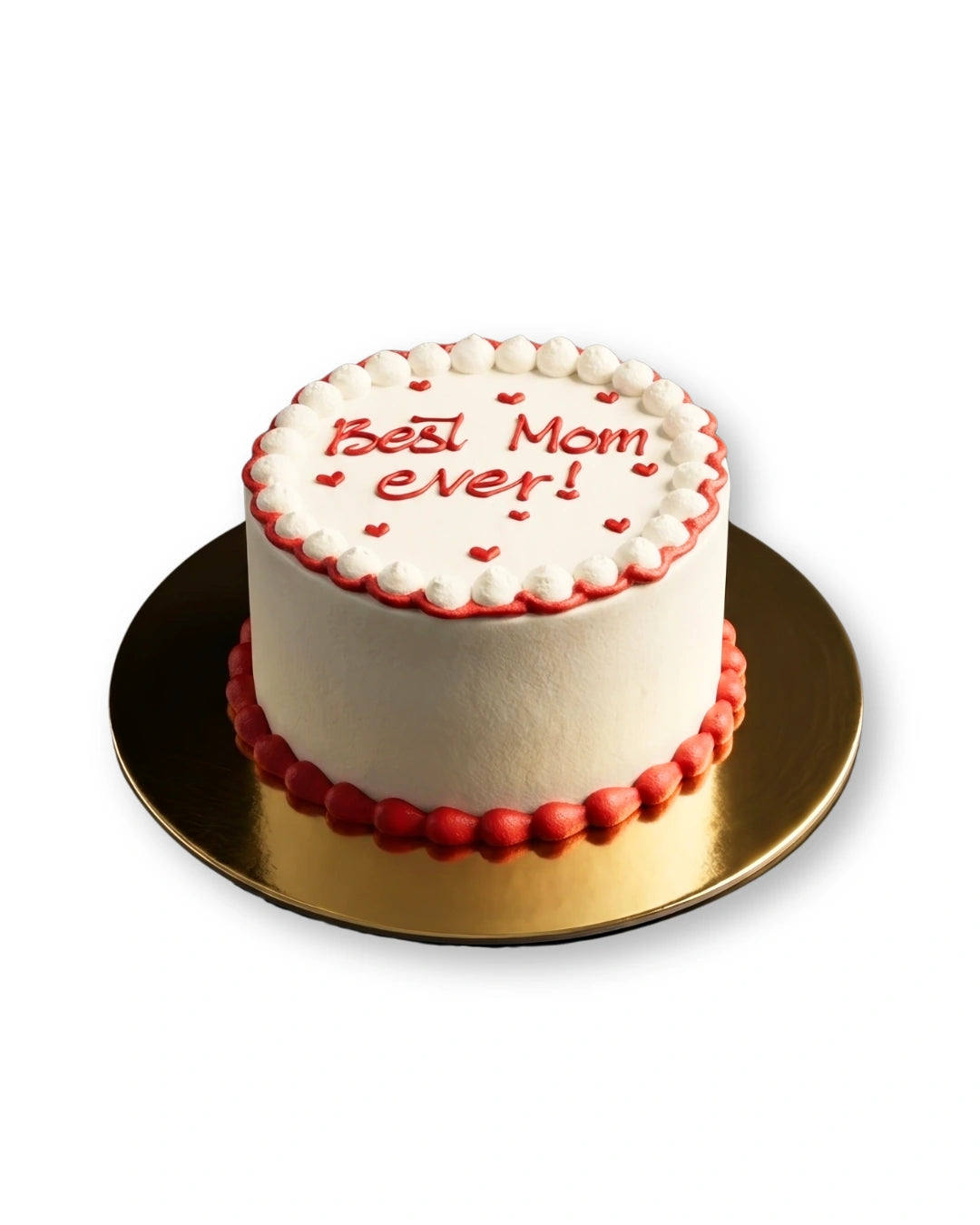 best mom ever cake white buttercream mothers day cake with red piped message and heart decorations best cake in dubai red ribbon cakes