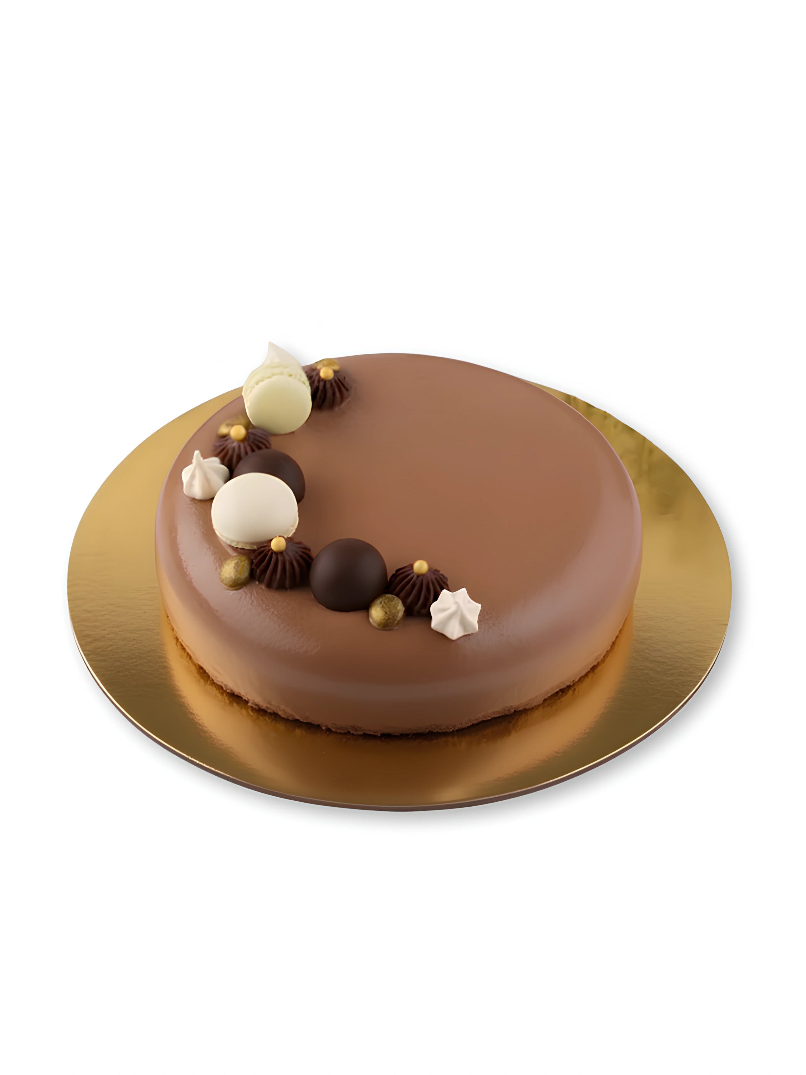 Chocolate Silk Gateaux with smooth chocolate glaze and elegant chocolate décor by Red Ribbon Cakes Dubai