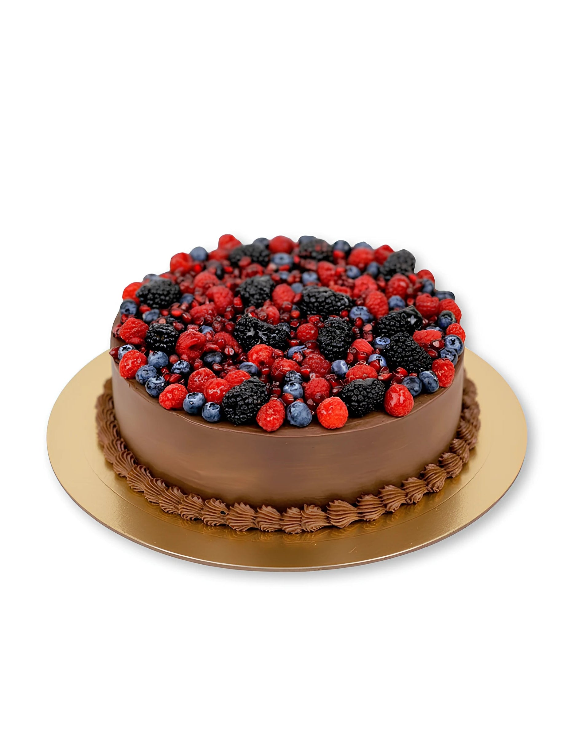 Chocolate Truffle Mixed Berries Cake topped with fresh mixed berries and chocolate truffle frosting by Red Ribbon Cakes