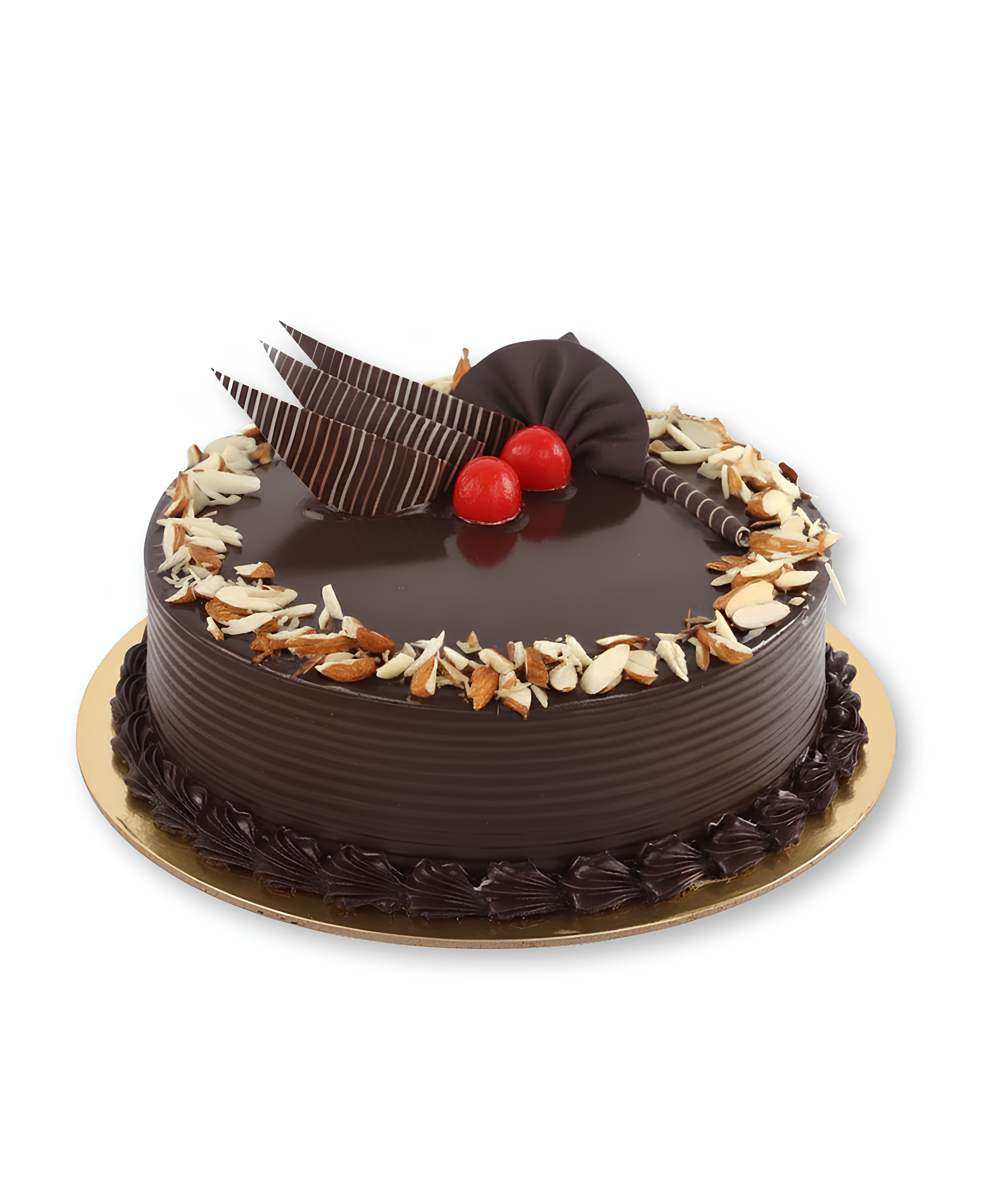 Dark Chocolate Almond Cake with almond slices and silky dark chocolate by Red Ribbon Cakes Dubai