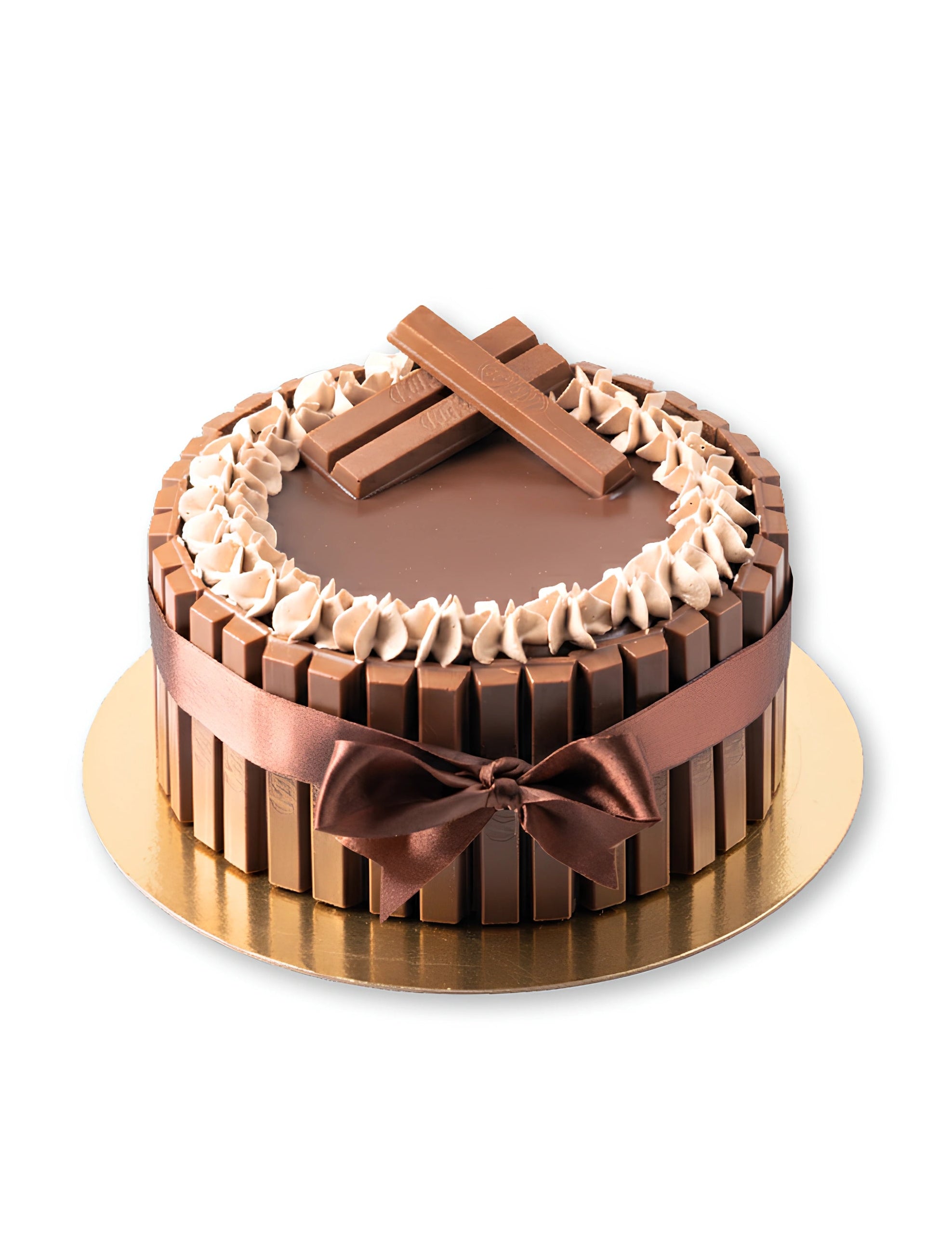 KitKat Chocolate Cake by Red Ribbon Cakes – rich chocolate cake covered with KitKat bars and chocolate frosting, popular birthday cake in UAE