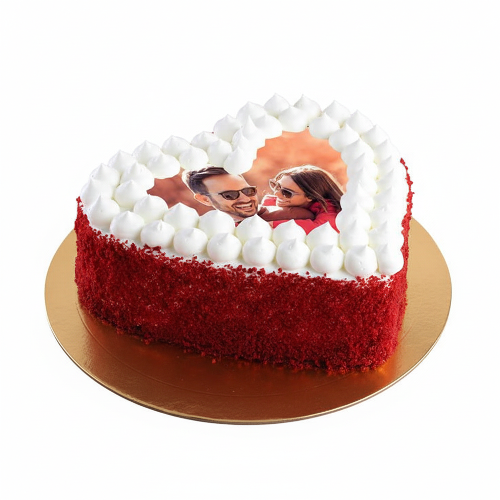 Love Shaped Photo Cake
