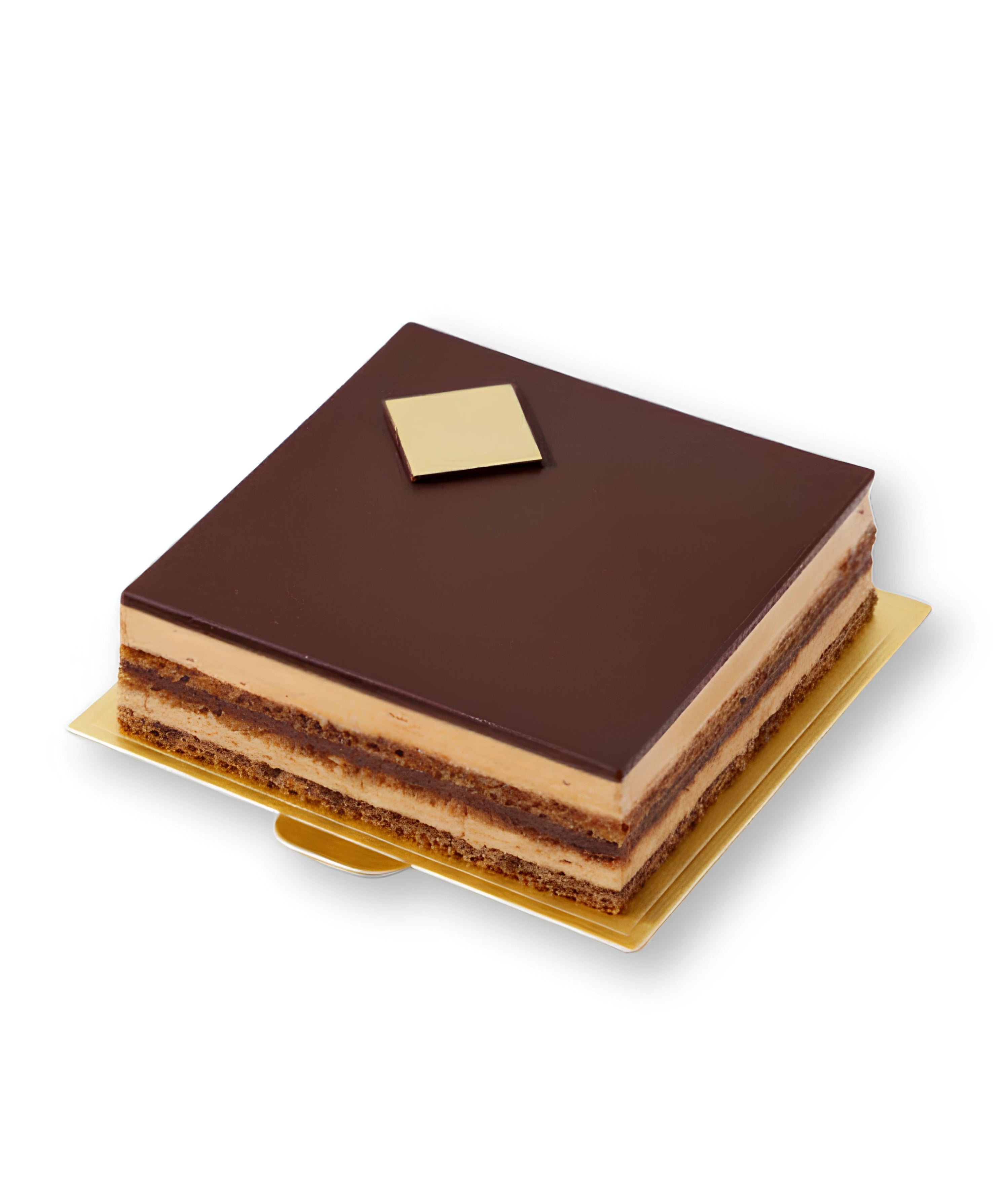 French opera cake layered with coffee buttercream and chocolate ganache from Red Ribbon Cakes in Dubai