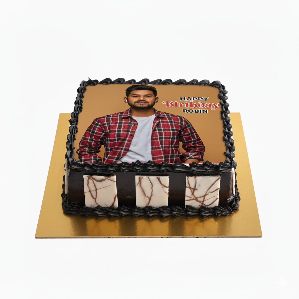 Birthday Photo Square Cake