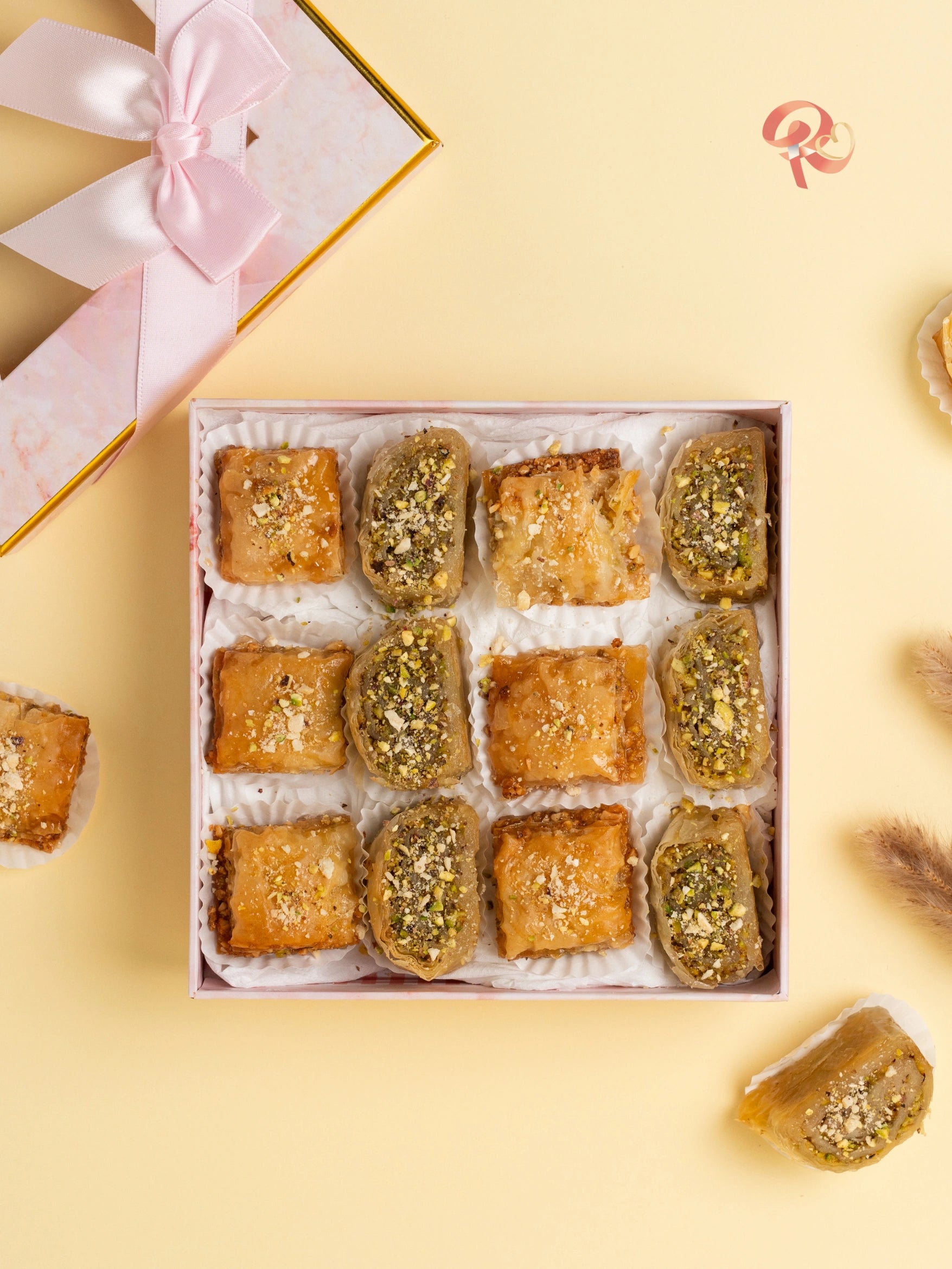 luxury pistachio baklava box dubai, traditional turkish and arabic sweets, festive dessert gift uae