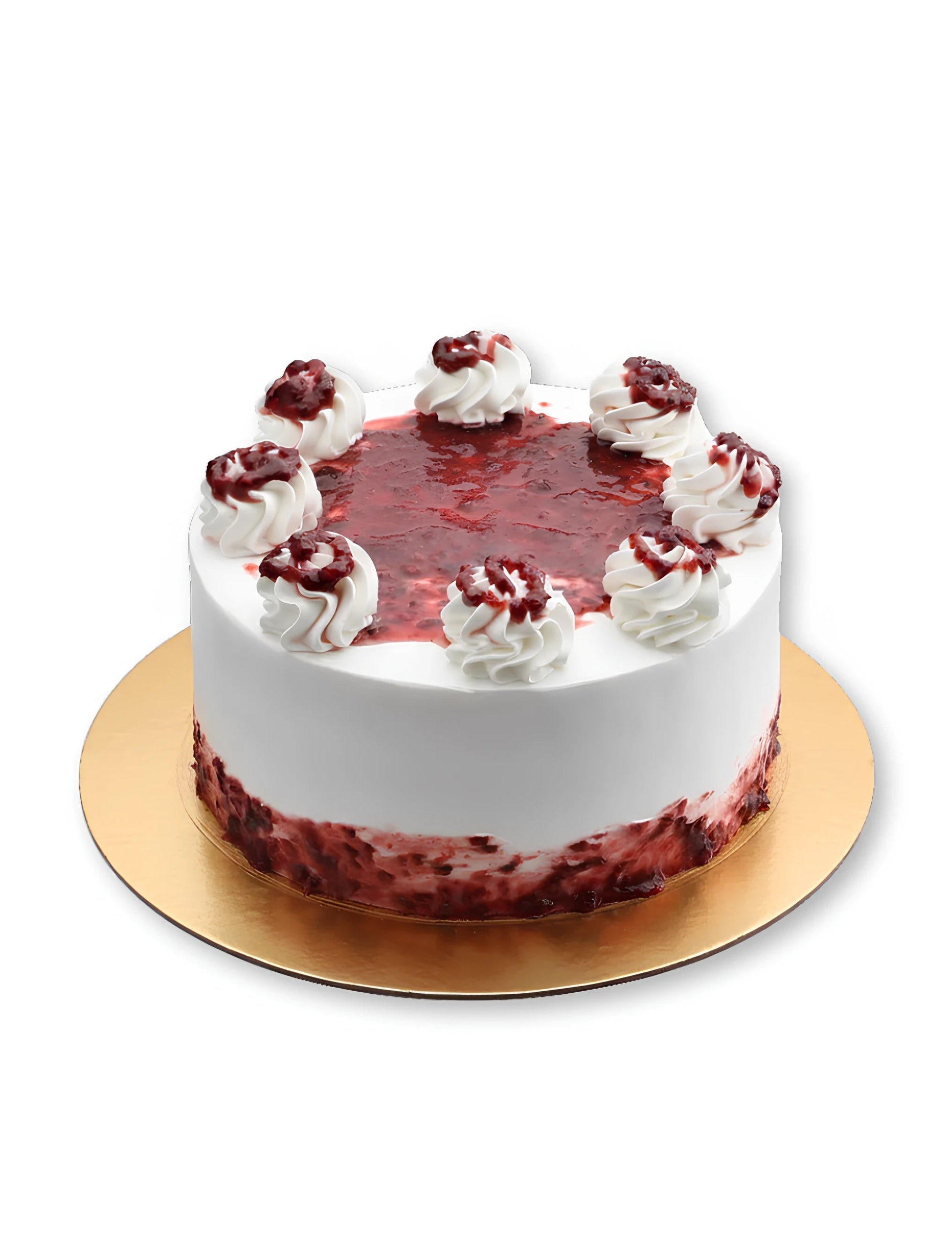 Raspberry Vanilla Cake layered with vanilla cream and raspberry compote by Red Ribbon Cakes