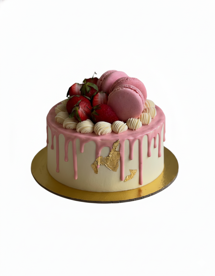 Strawberry Macron Bento Cake