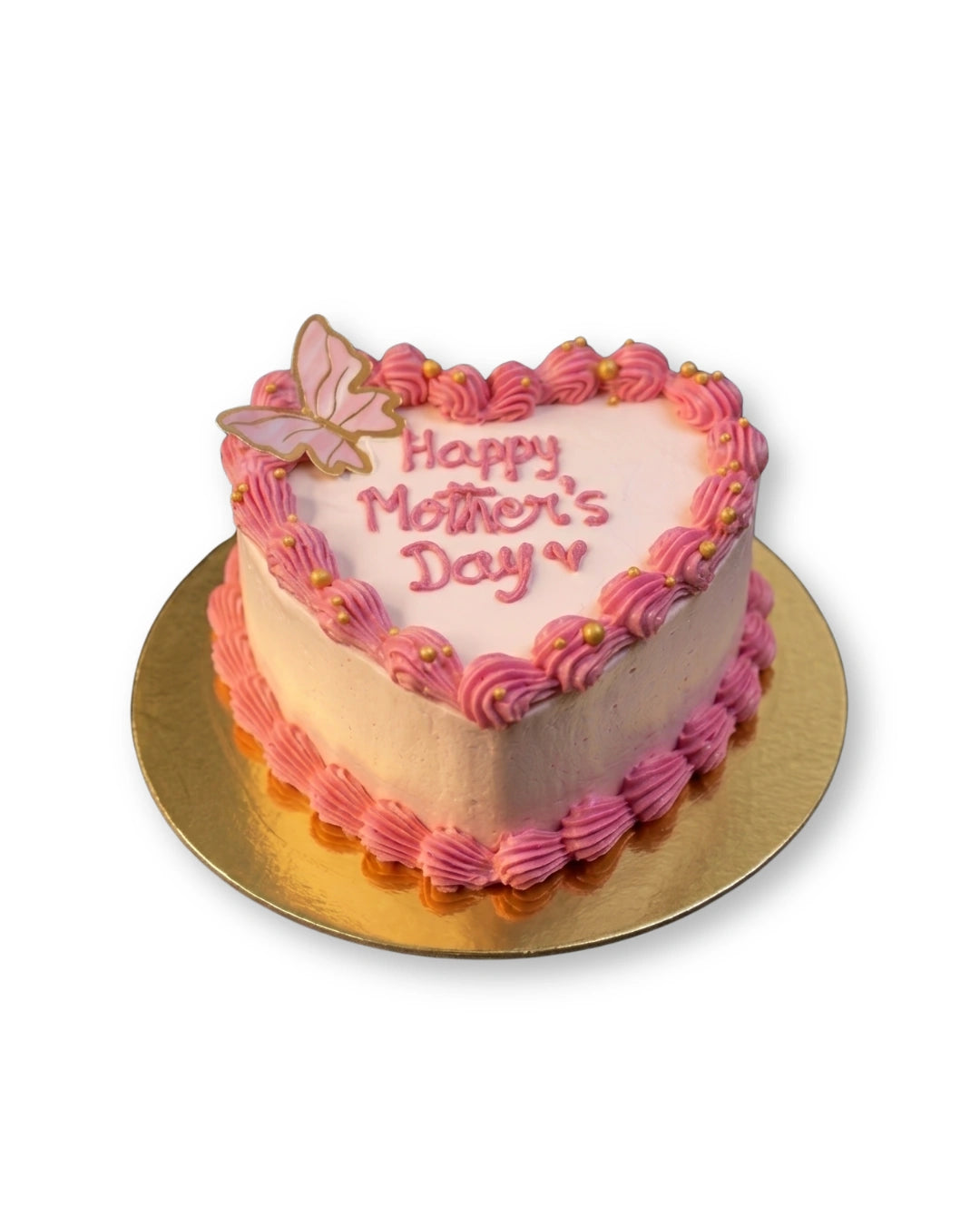 sweetheart mum cake pink heart shaped mothers day cake with butterfly topper and pink piped border cake online delivery red ribbon cakes