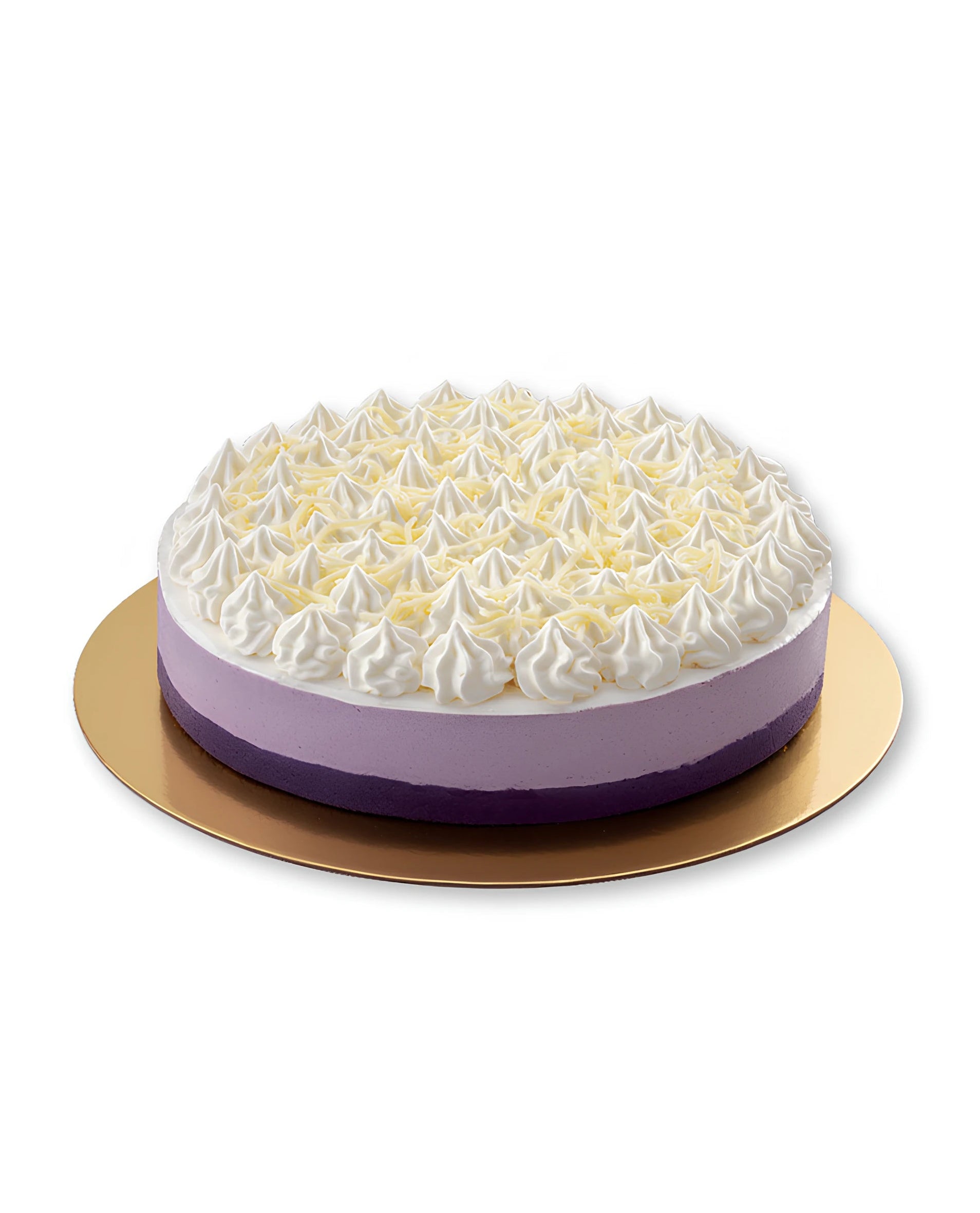 Ube Mousse Cake with smooth ube cream layers and delicate whipped topping by Red Ribbon Cakes