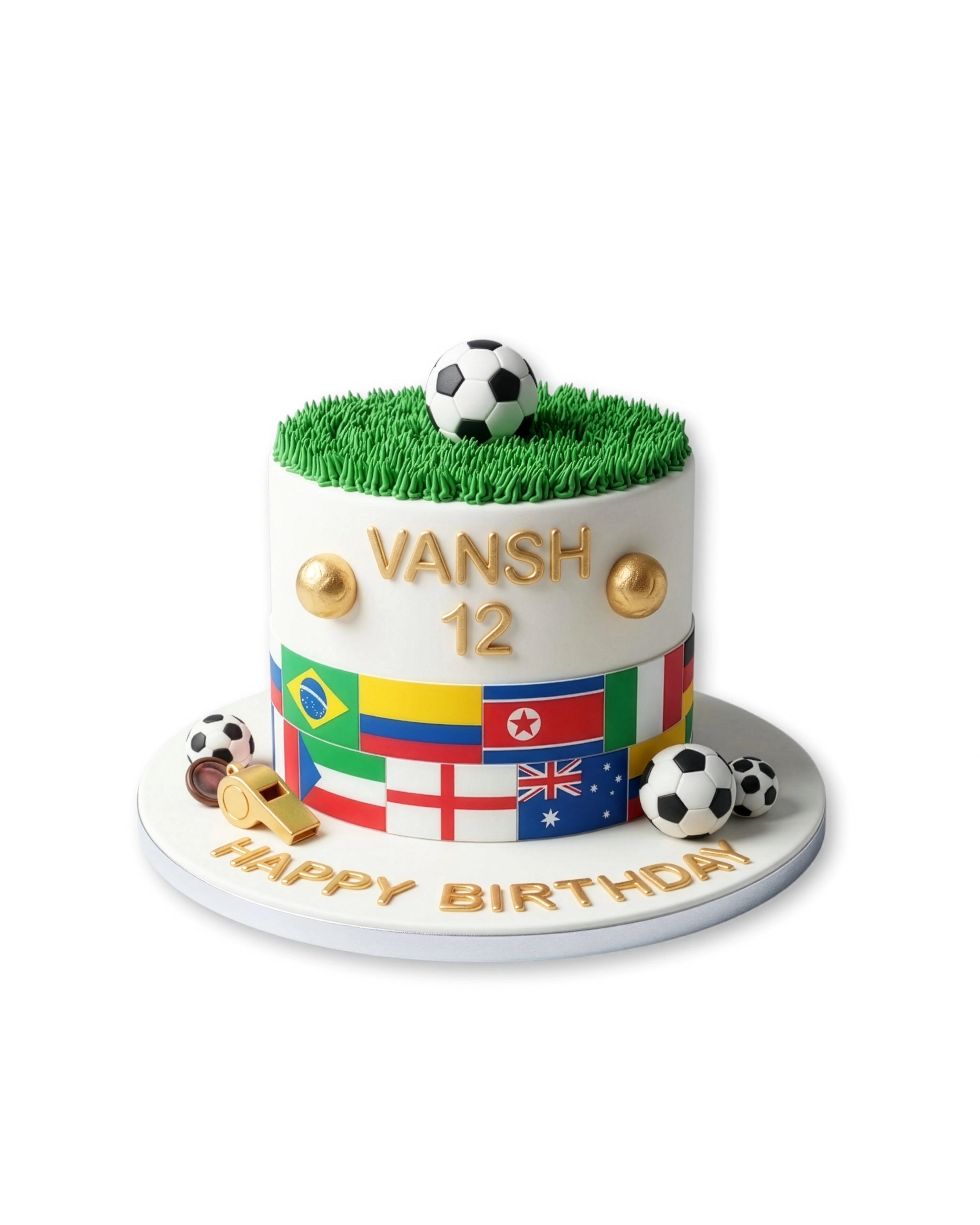 football flag theme cake in dubai