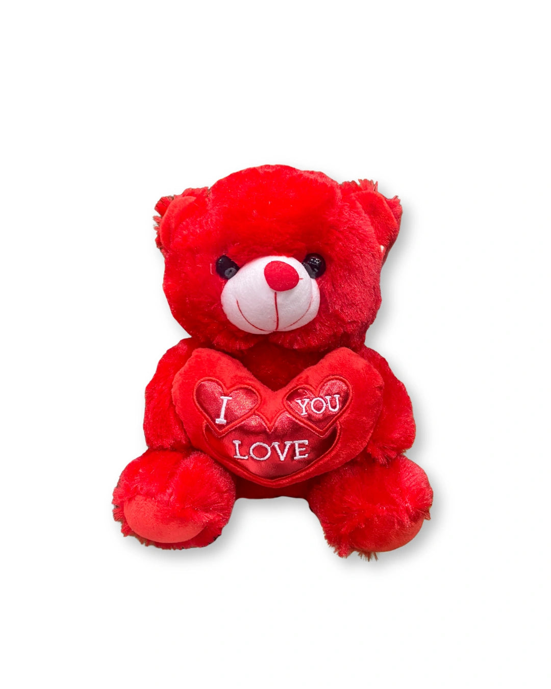 valentines day red teddy bear with heart cushion romantic gift for her