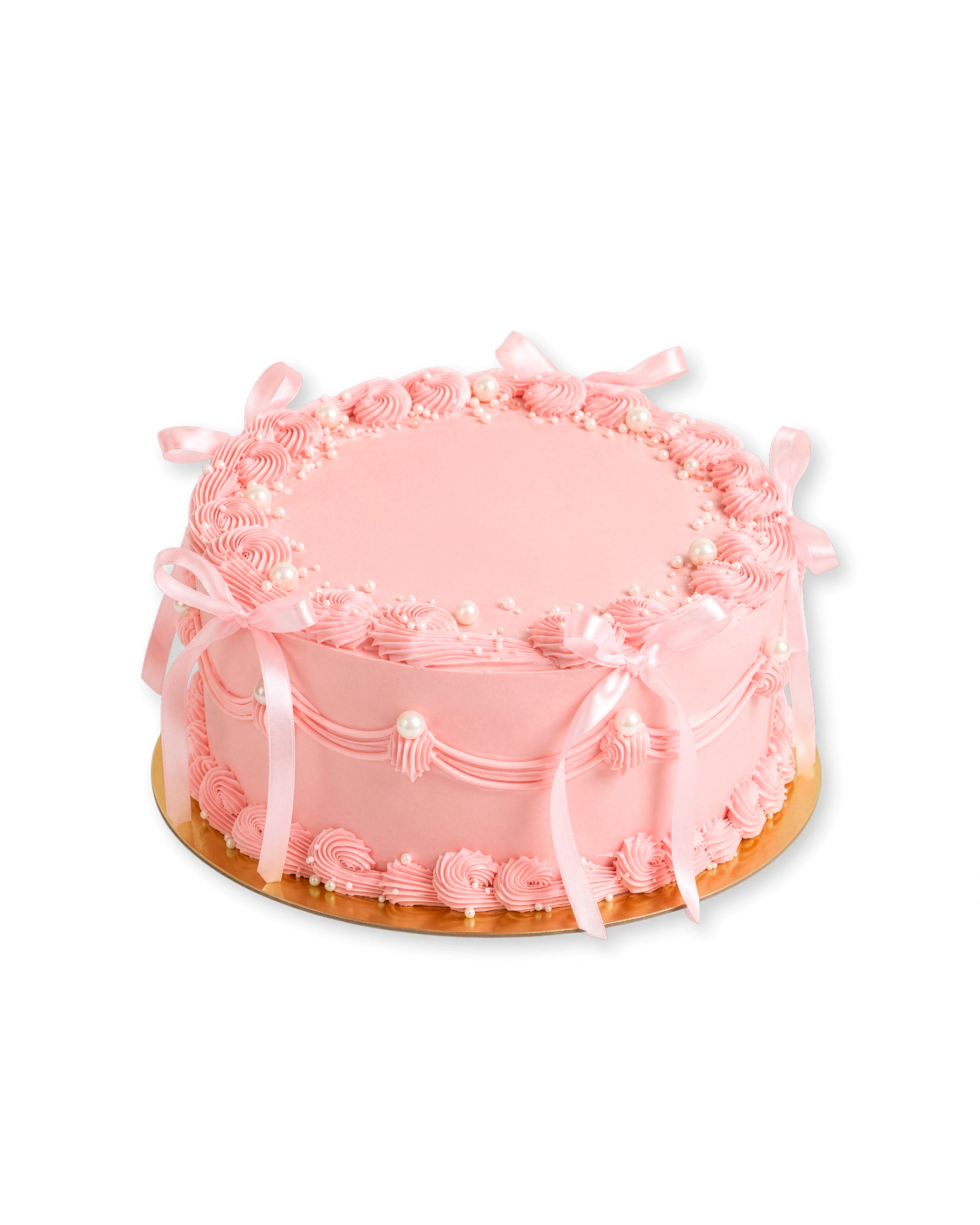 pearl pink ribbon cake in dubai